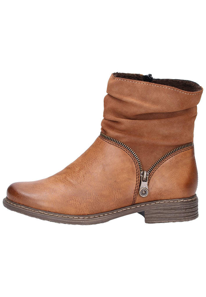 Rieker Stiefelette Lederimitat Cognac - surf4shoes
