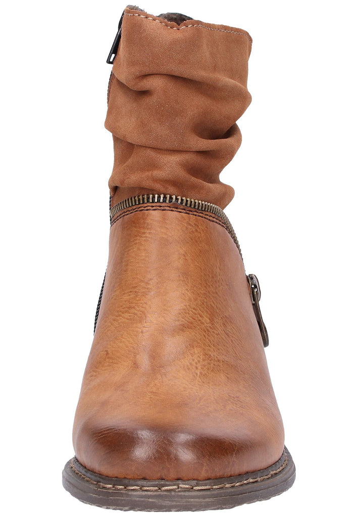Rieker Stiefelette Lederimitat Cognac - surf4shoes
