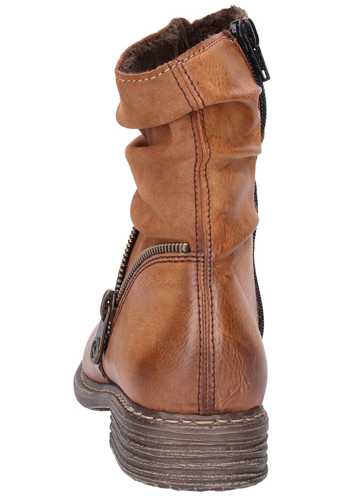Rieker Stiefelette Lederimitat Cognac - surf4shoes
