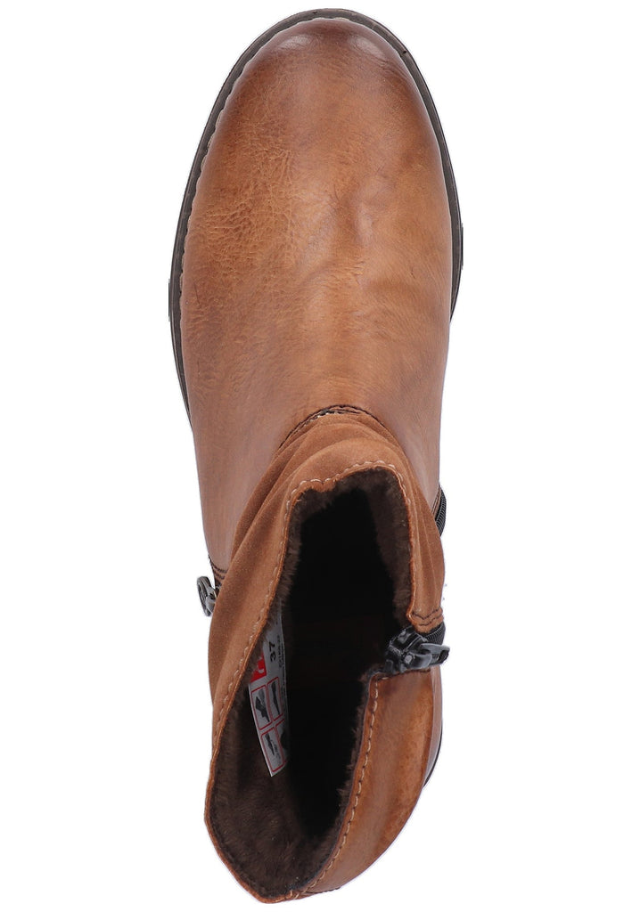 Rieker Stiefelette Lederimitat Cognac - surf4shoes