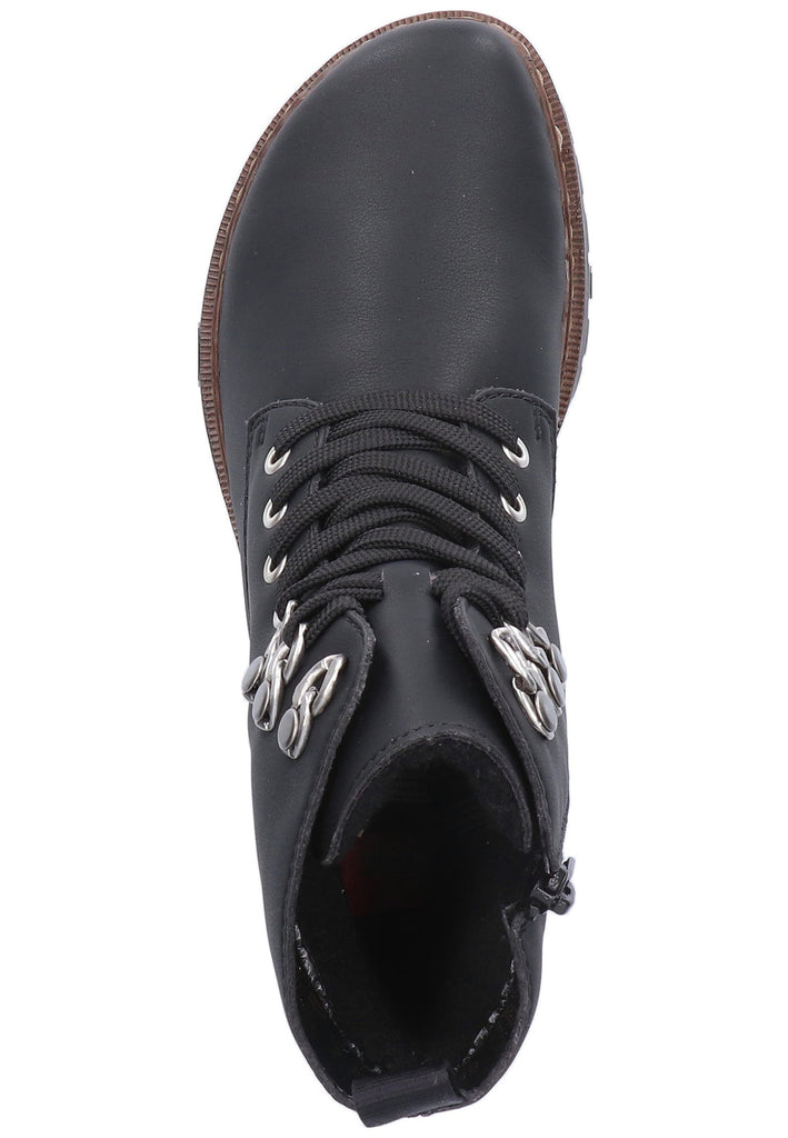 Rieker Stiefelette Lederimitat Schwarz - surf4shoes