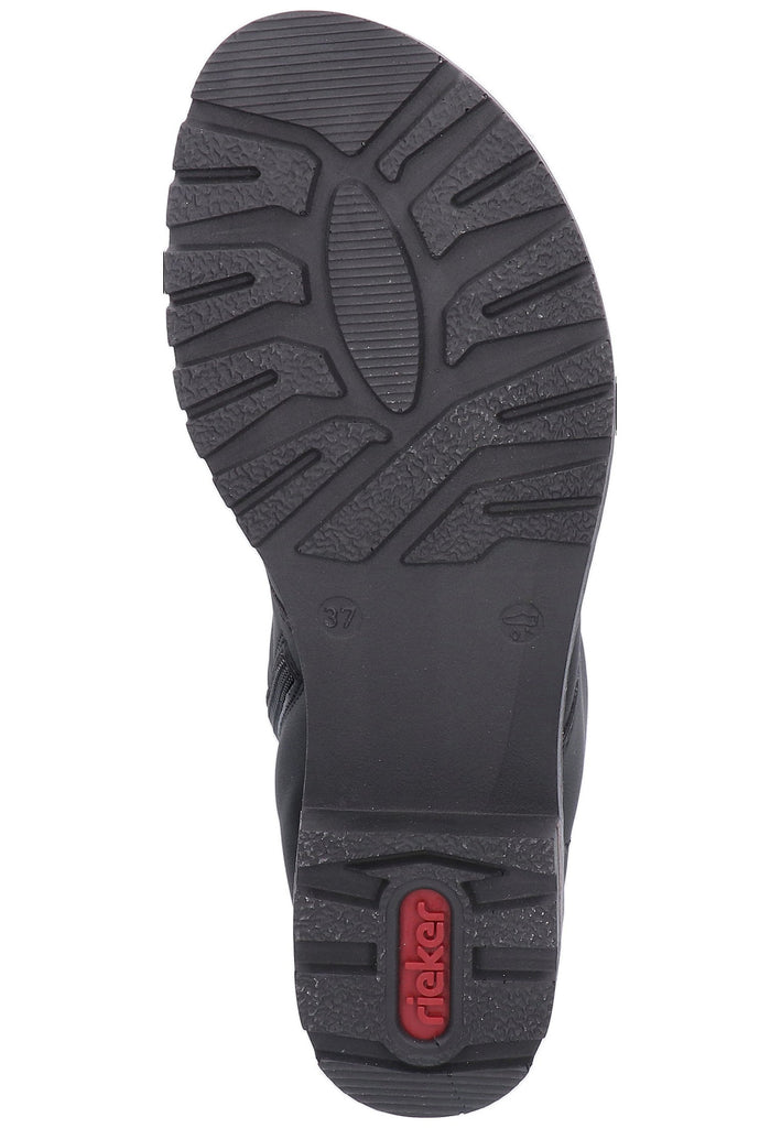 Rieker Stiefelette Lederimitat Schwarz - surf4shoes