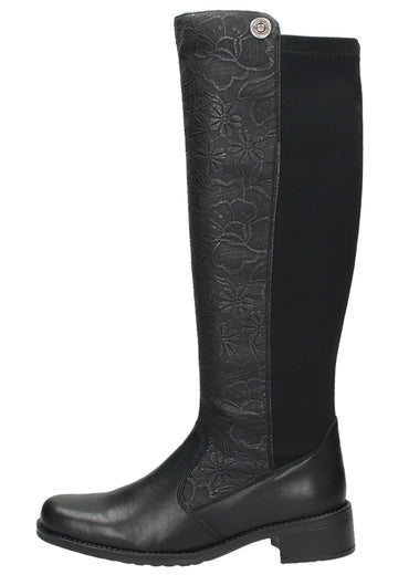 Rieker Stiefel Lederimitat Schwarz - surf4shoes
