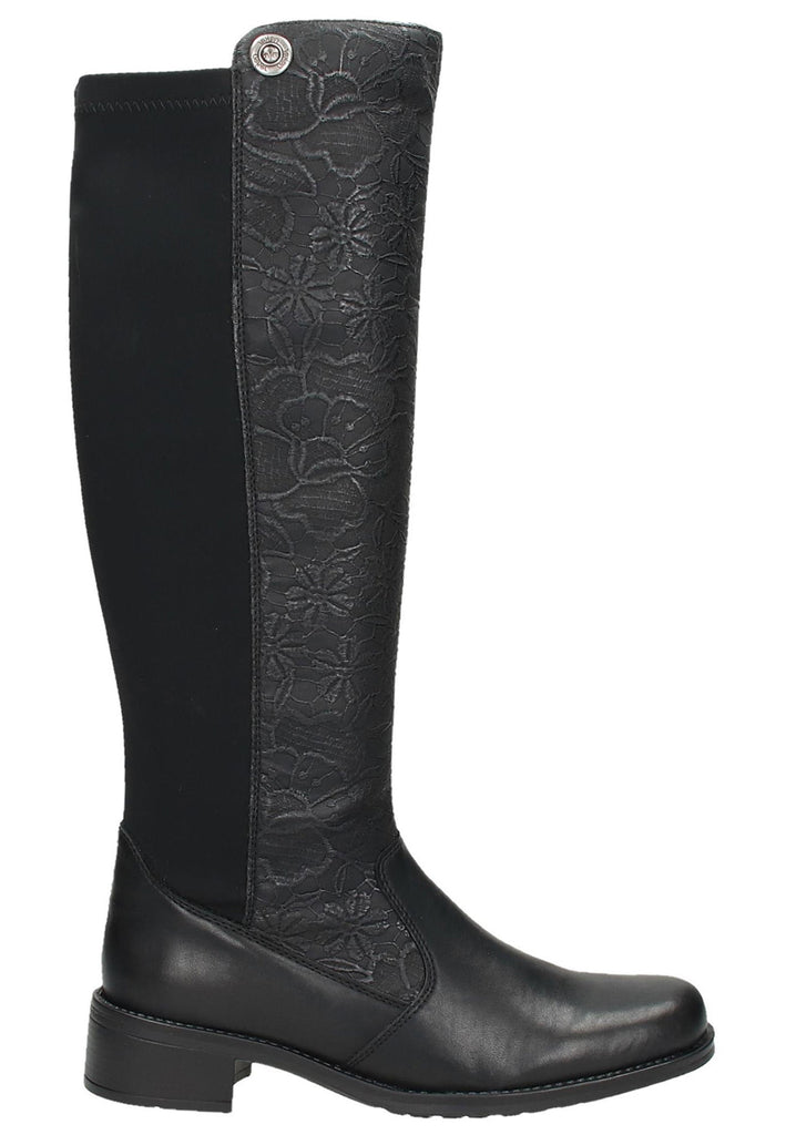 Rieker Stiefel Lederimitat Schwarz - surf4shoes