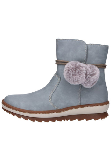 Rieker Stiefelette Lederimitat Blau - surf4shoes