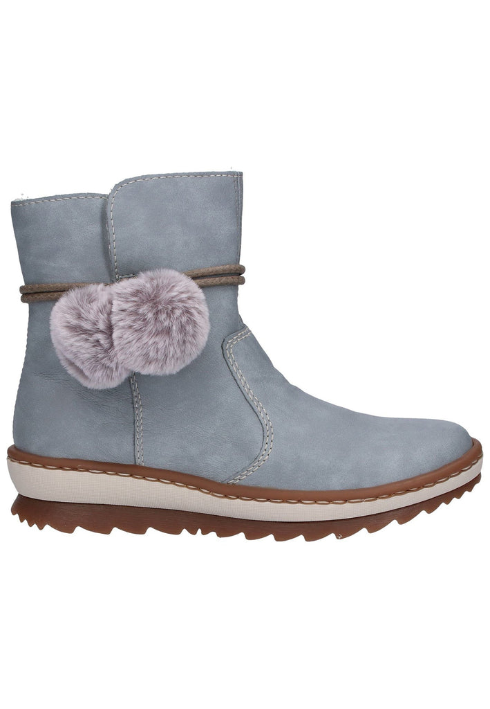 Rieker Stiefelette Lederimitat Blau - surf4shoes