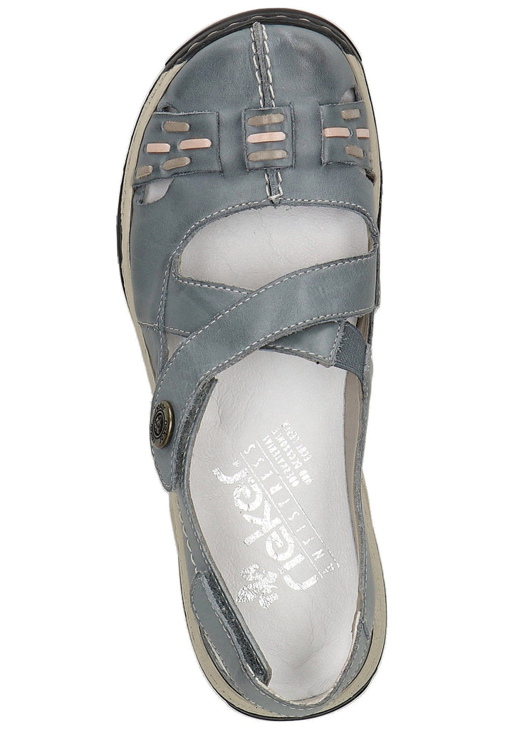 Rieker Sandalen Glattleder Hellblau - surf4shoes