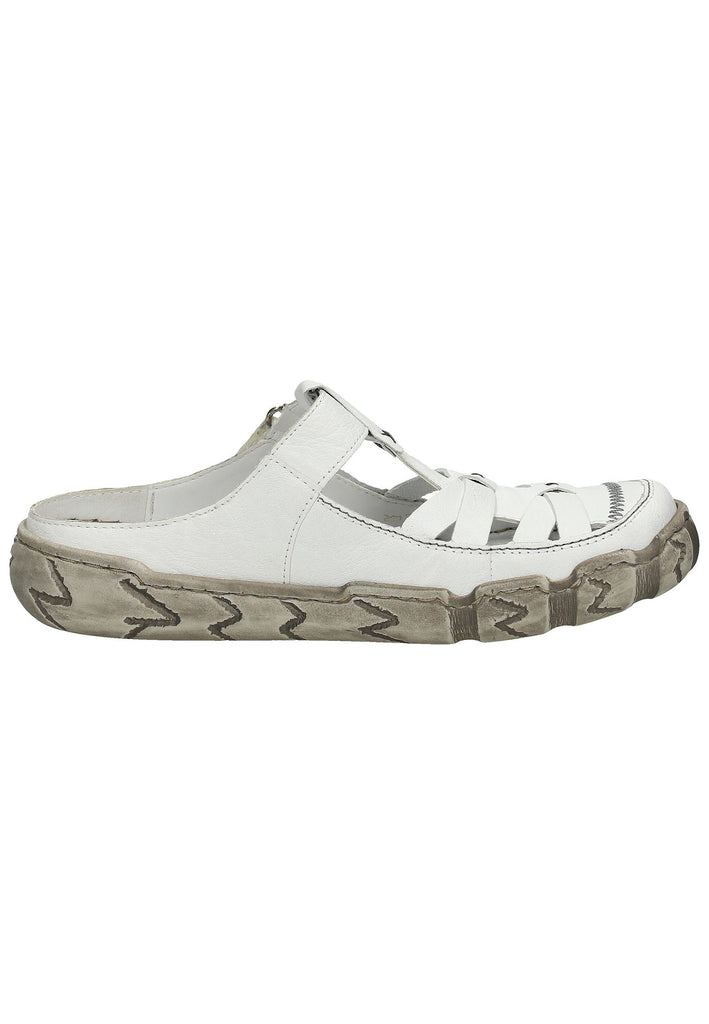 Rieker Pantoletten Leder Weiß - surf4shoes