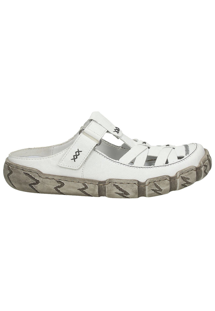 Rieker Pantoletten Leder Weiß - surf4shoes