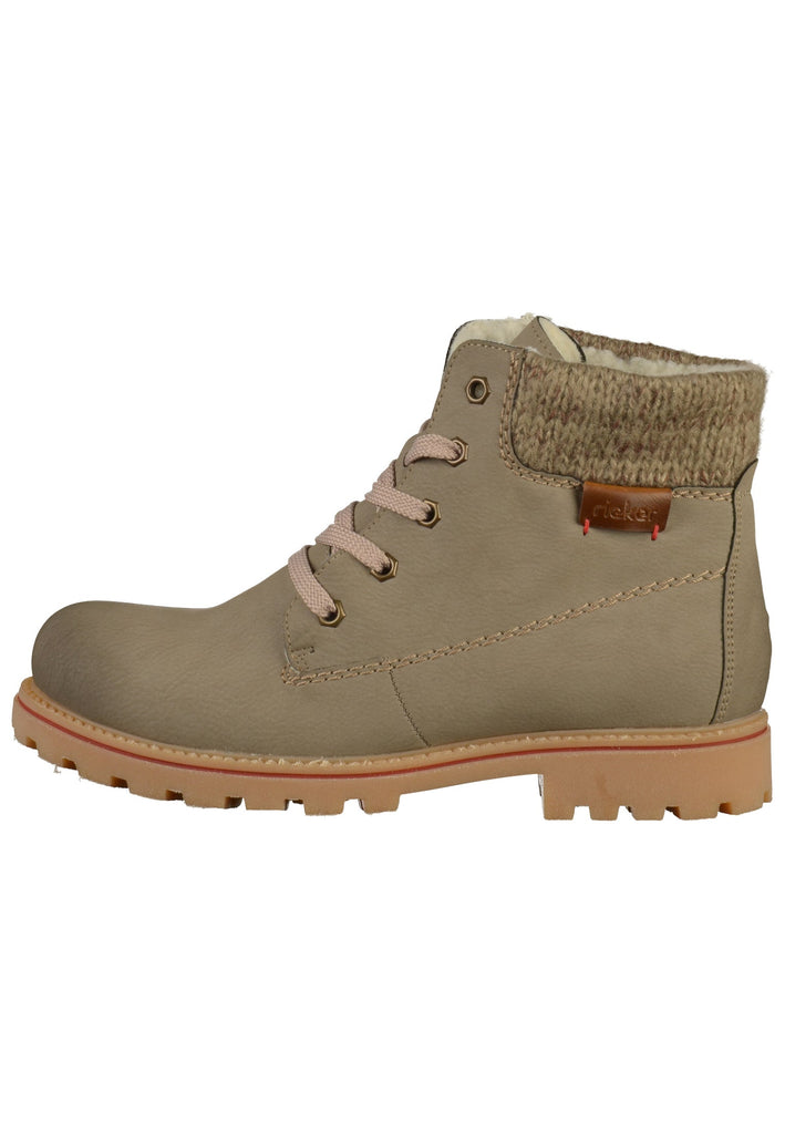 Rieker Stiefelette Lederimitat Beige - surf4shoes