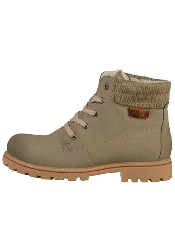 Rieker Stiefelette Lederimitat Beige - surf4shoes