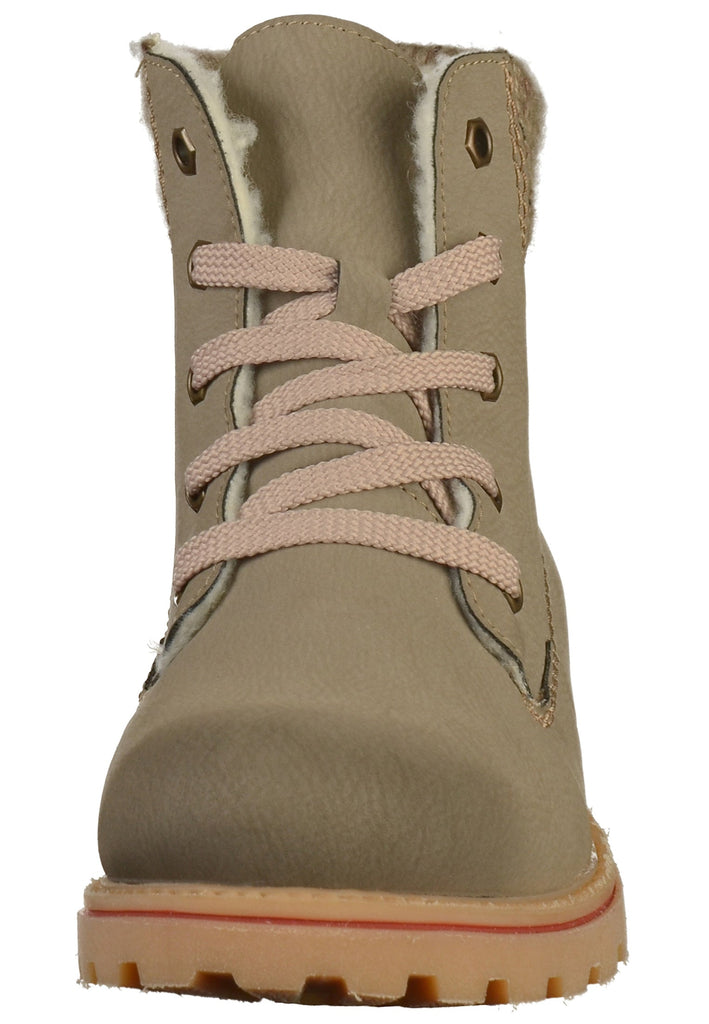 Rieker Stiefelette Lederimitat Beige - surf4shoes