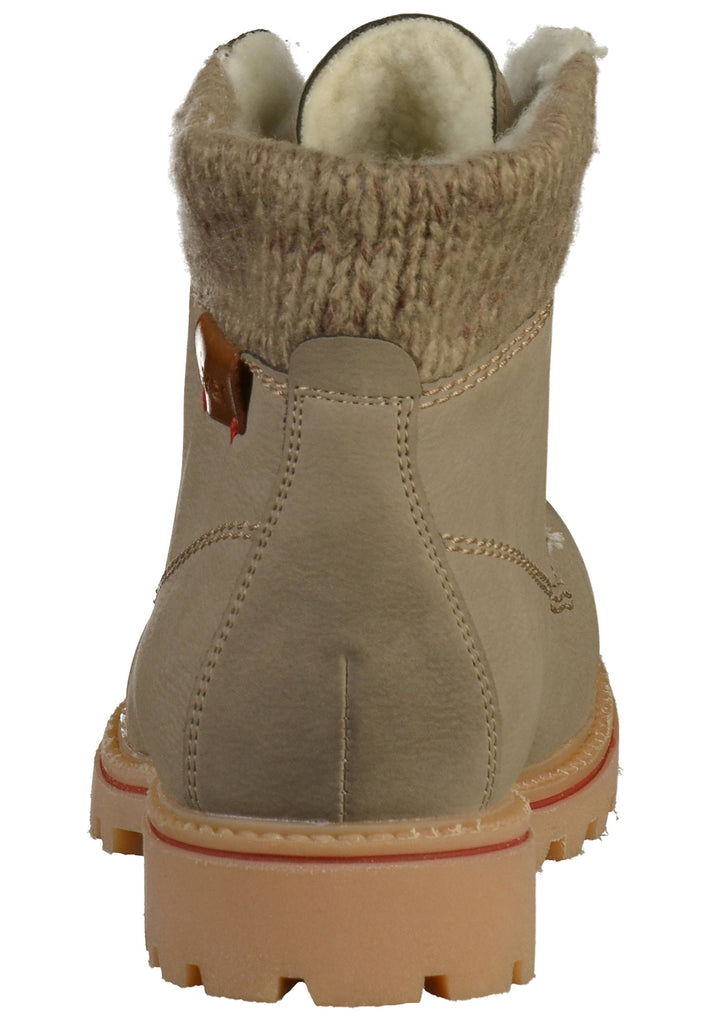 Rieker Stiefelette Lederimitat Beige - surf4shoes