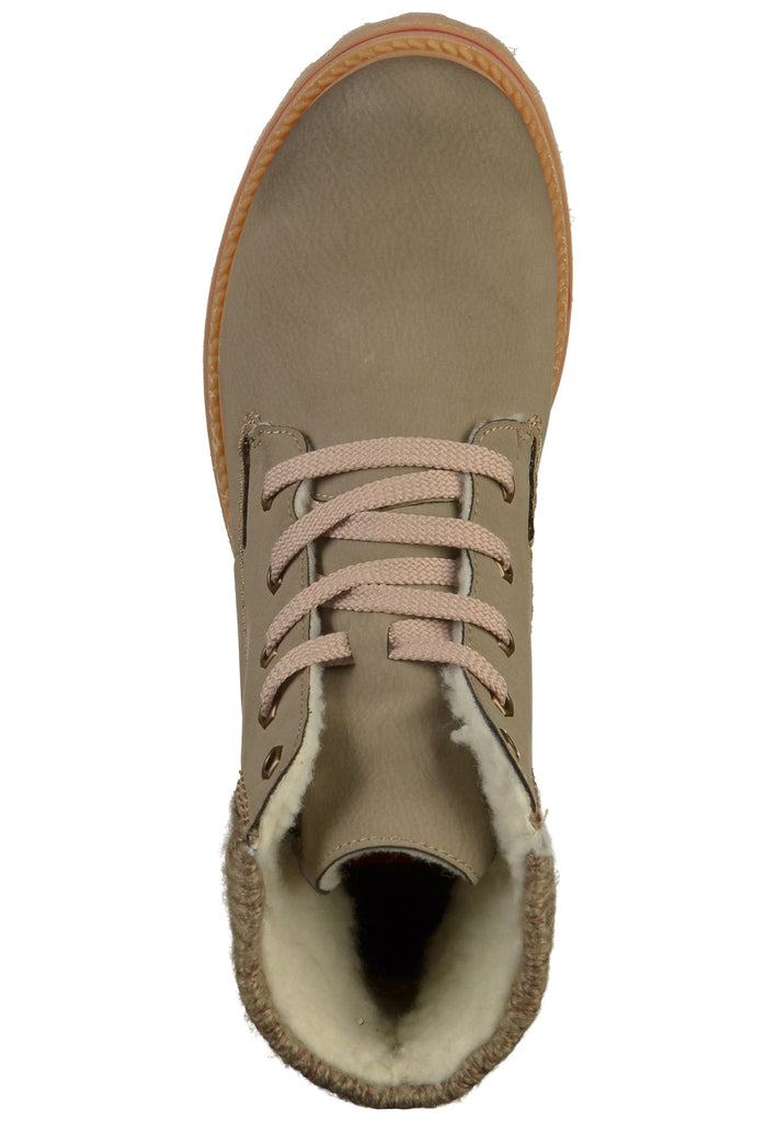 Rieker Stiefelette Lederimitat Beige - surf4shoes