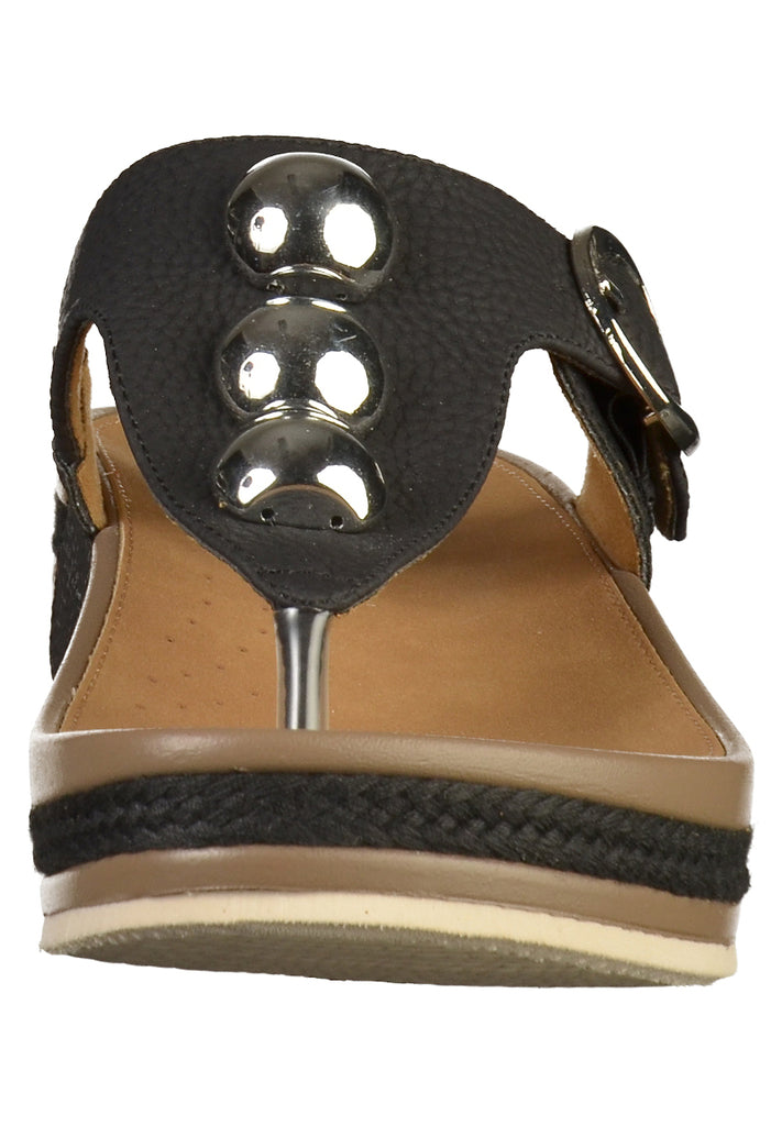 Rieker Zehensteg Lederimitat Schwarz - surf4shoes