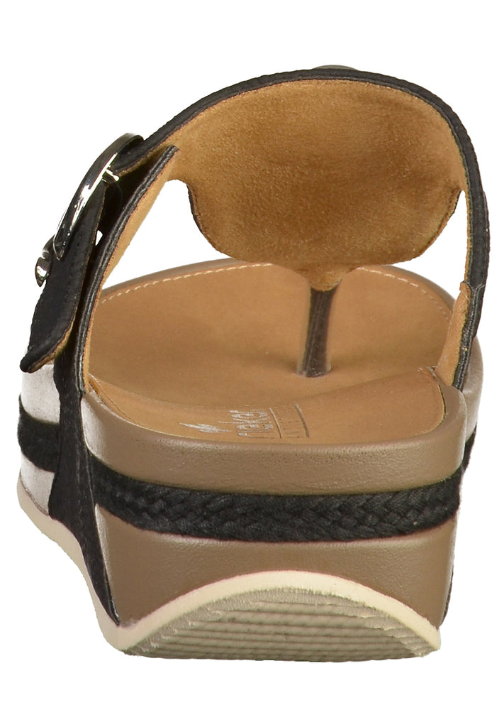 Rieker Zehensteg Lederimitat Schwarz - surf4shoes
