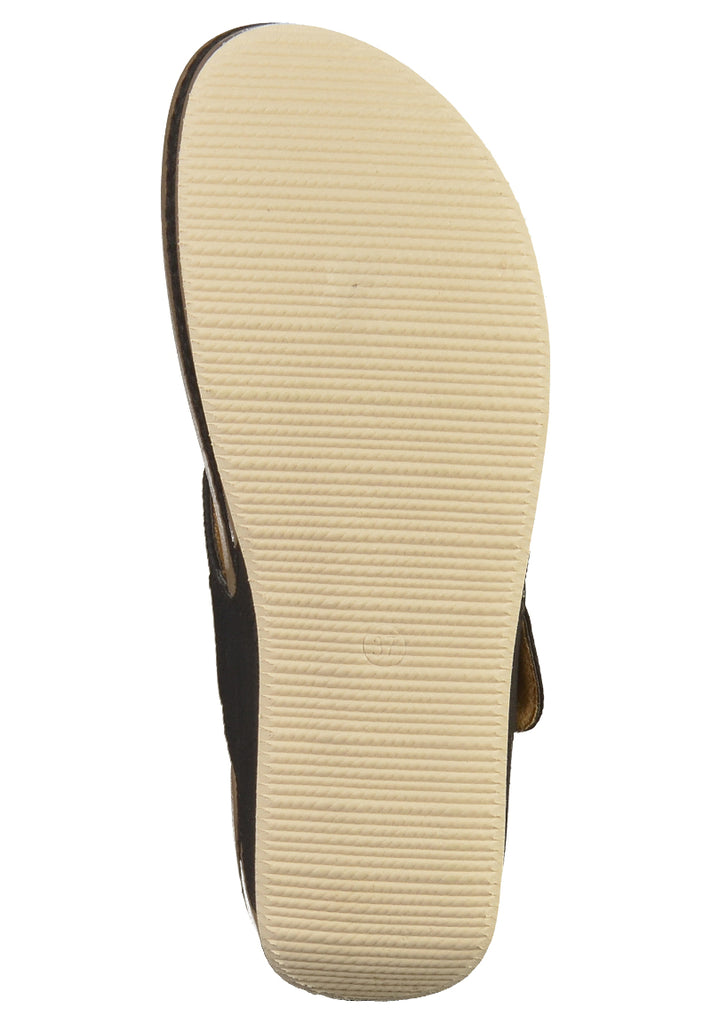 Rieker Zehensteg Lederimitat Schwarz - surf4shoes