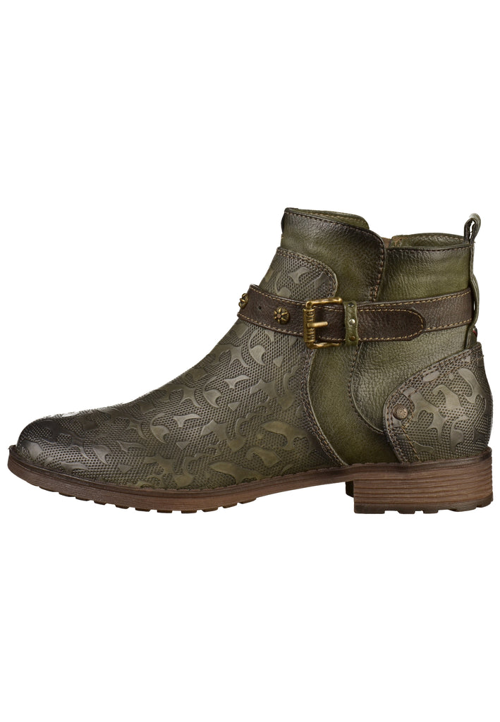 Mustang Stiefelette Lederimitat Oliv - surf4shoes
