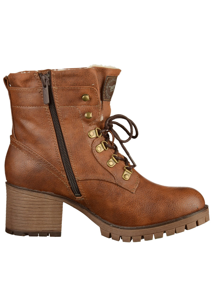 Mustang Stiefelette Lederimitat/Textil Kastanie - surf4shoes