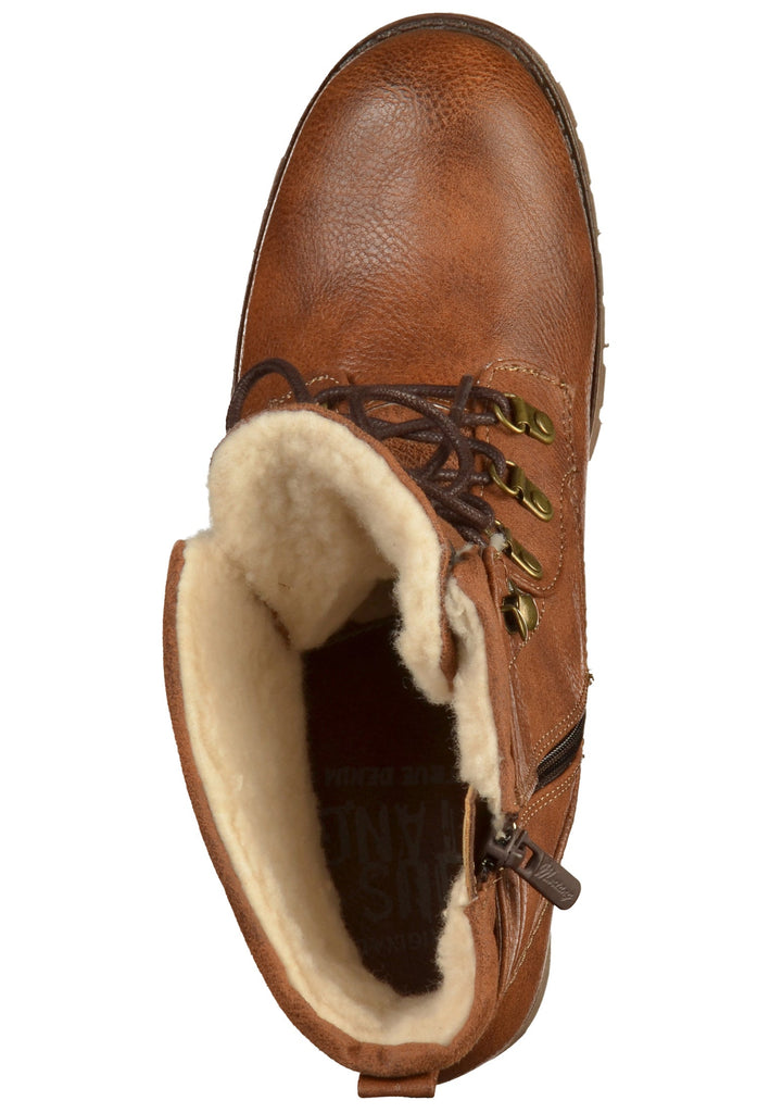 Mustang Stiefelette Lederimitat/Textil Kastanie - surf4shoes