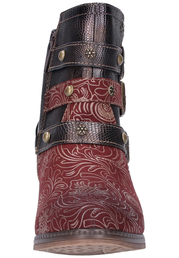 Mustang Stiefelette Lederimitat/Textil Bordeaux - surf4shoes