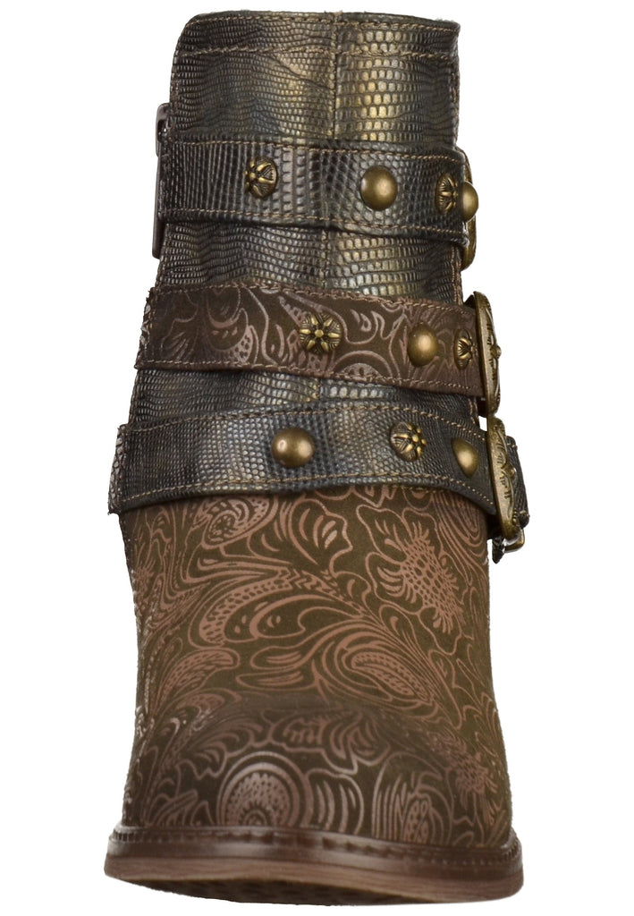 Mustang Stiefelette Lederimitat/Textil Oliv - surf4shoes