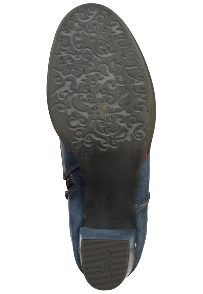 Mustang Stiefelette Lederimitat/Textil Blau - surf4shoes