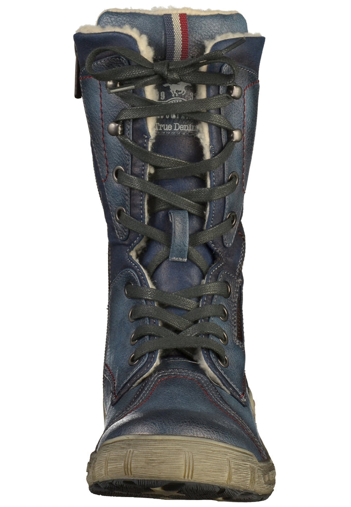 Mustang Stiefelette Lederimitat/Textil Dunkelblau - surf4shoes