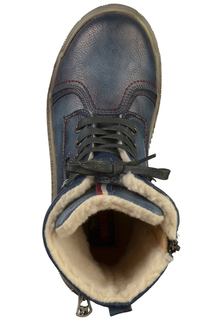 Mustang Stiefelette Lederimitat/Textil Dunkelblau - surf4shoes