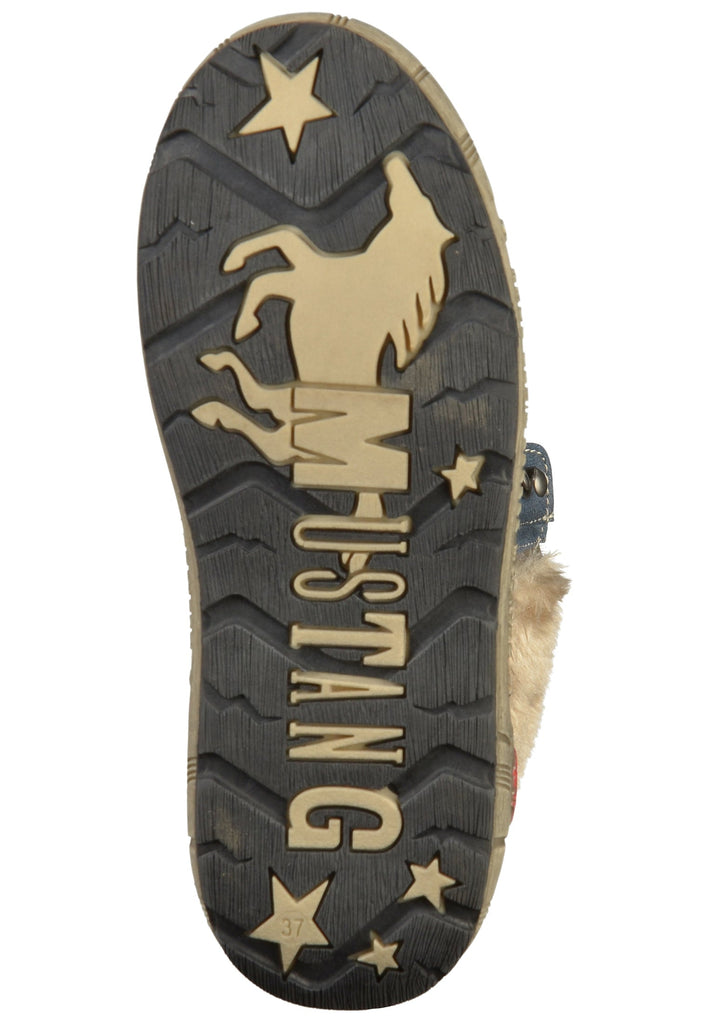 Mustang Stiefelette Lederimitat/Textil Blau - surf4shoes