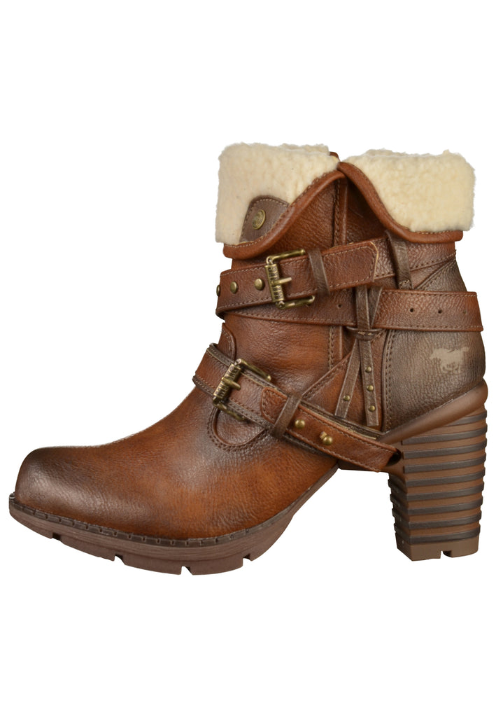 Mustang Stiefelette Lederimitat Kastanie - surf4shoes