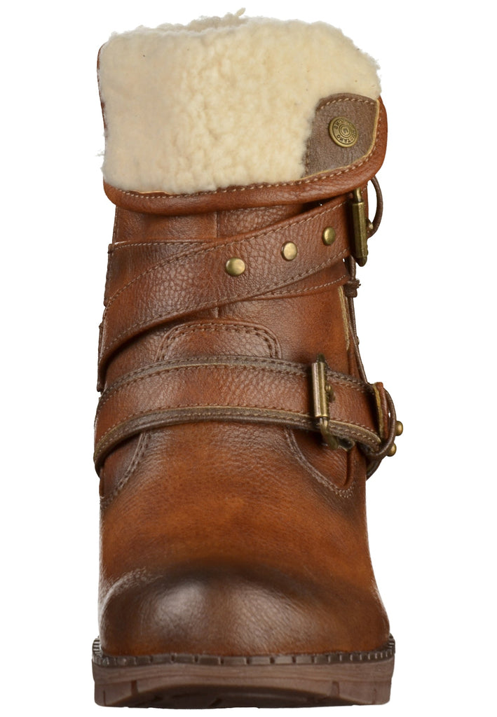 Mustang Stiefelette Lederimitat Kastanie - surf4shoes