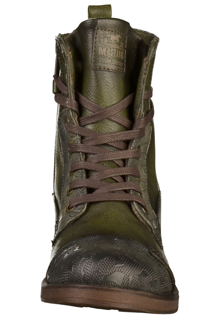 Mustang Stiefelette Lederimitat Oliv - surf4shoes