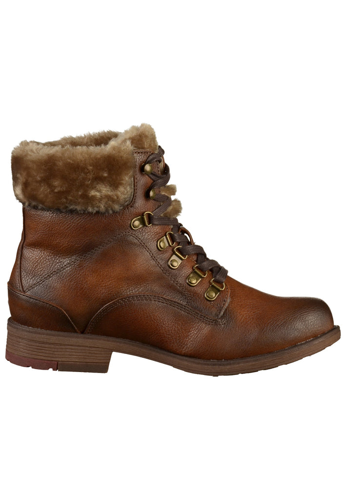 Mustang Stiefelette Lederimitat/Textil Kastanie - surf4shoes