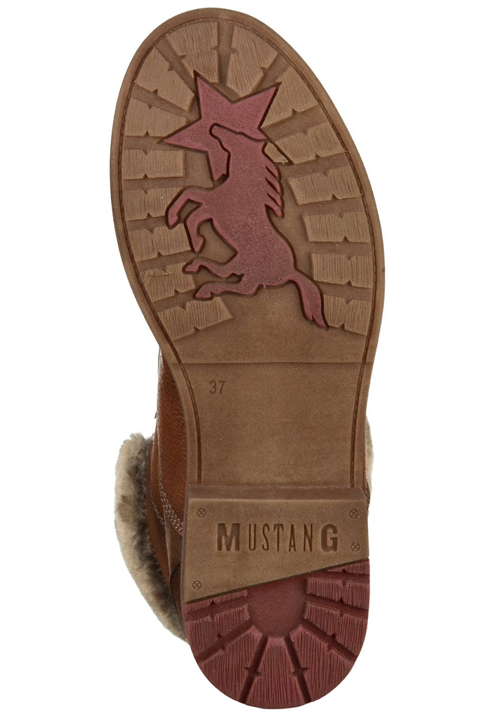 Mustang Stiefelette Lederimitat/Textil Kastanie - surf4shoes