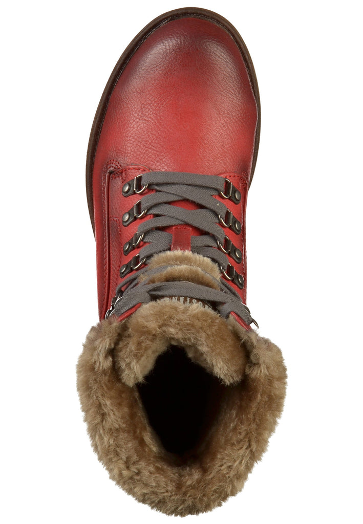 Mustang Stiefelette Lederimitat/Textil Rot - surf4shoes