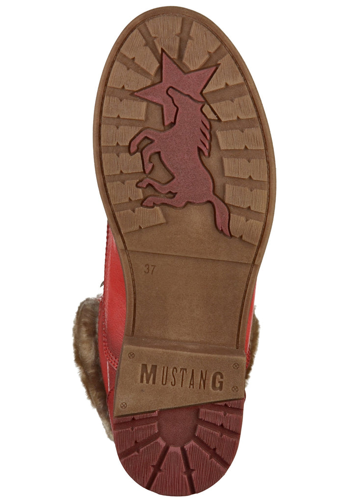 Mustang Stiefelette Lederimitat/Textil Rot - surf4shoes