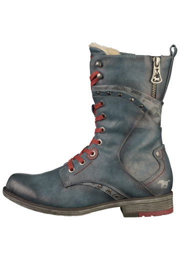 Mustang Stiefel Lederimitat Dunkelblau - surf4shoes