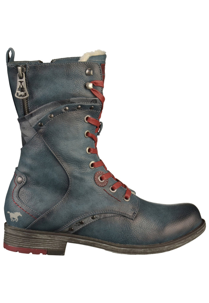 Mustang Stiefel Lederimitat Dunkelblau - surf4shoes