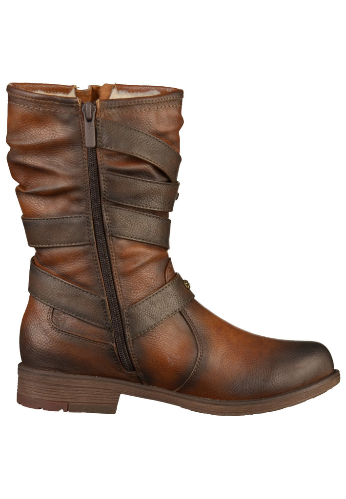 Mustang Stiefel Lederimitat Kastanie - surf4shoes