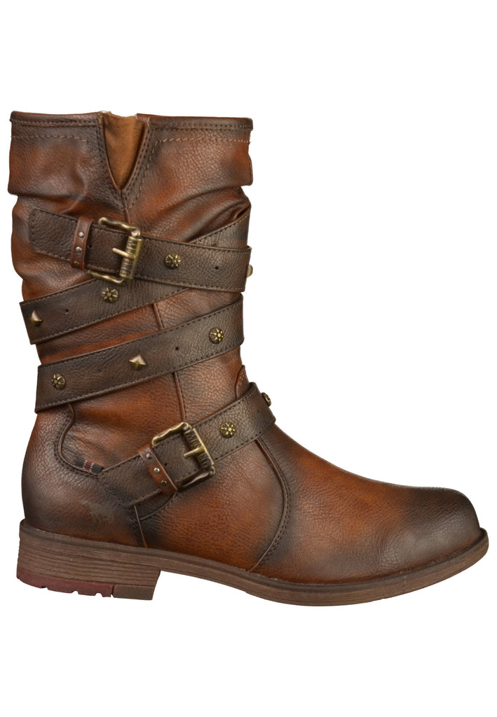 Mustang Stiefel Lederimitat Kastanie - surf4shoes