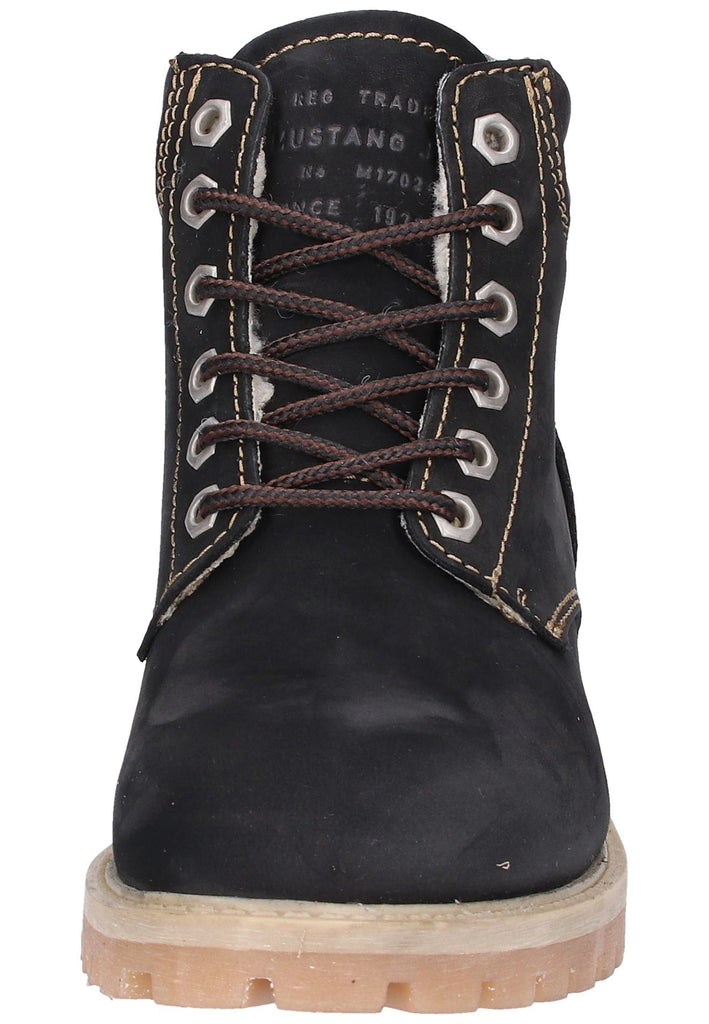 Mustang Stiefelette Leder Schwarz - surf4shoes