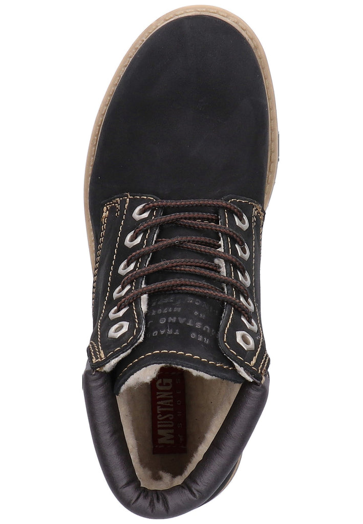 Mustang Stiefelette Leder Schwarz - surf4shoes