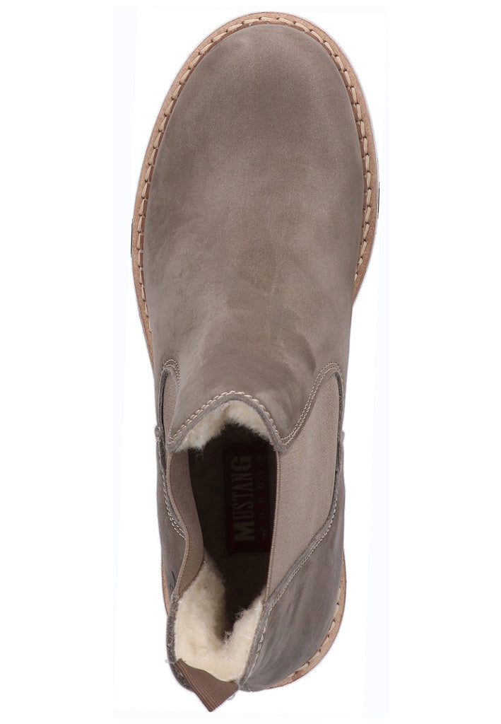 Mustang Stiefelette Leder Taupe - surf4shoes
