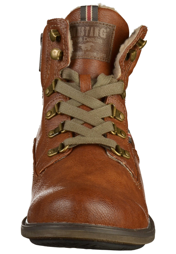 Mustang Stiefelette Lederimitat Kastanie Warmfutter - surf4shoes