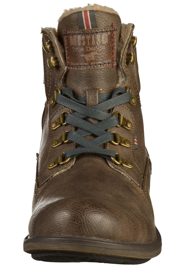 Mustang Stiefelette Lederimitat Dunkelbraun Warmfutter - surf4shoes