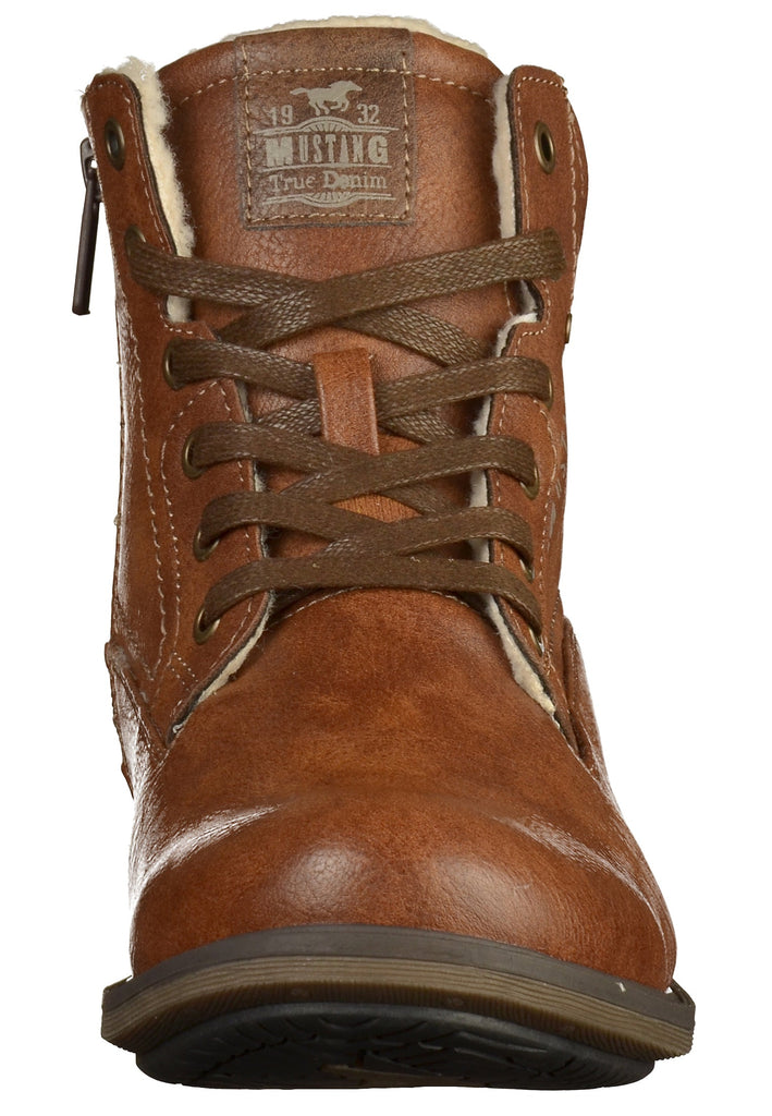 Mustang Stiefelette Lederimitat Kastanie - surf4shoes