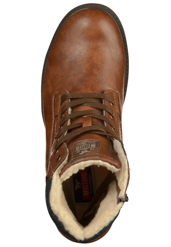 Mustang Stiefelette Lederimitat Kastanie - surf4shoes