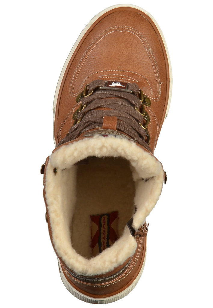 Mustang Sneaker Lederimitat Cognac - surf4shoes