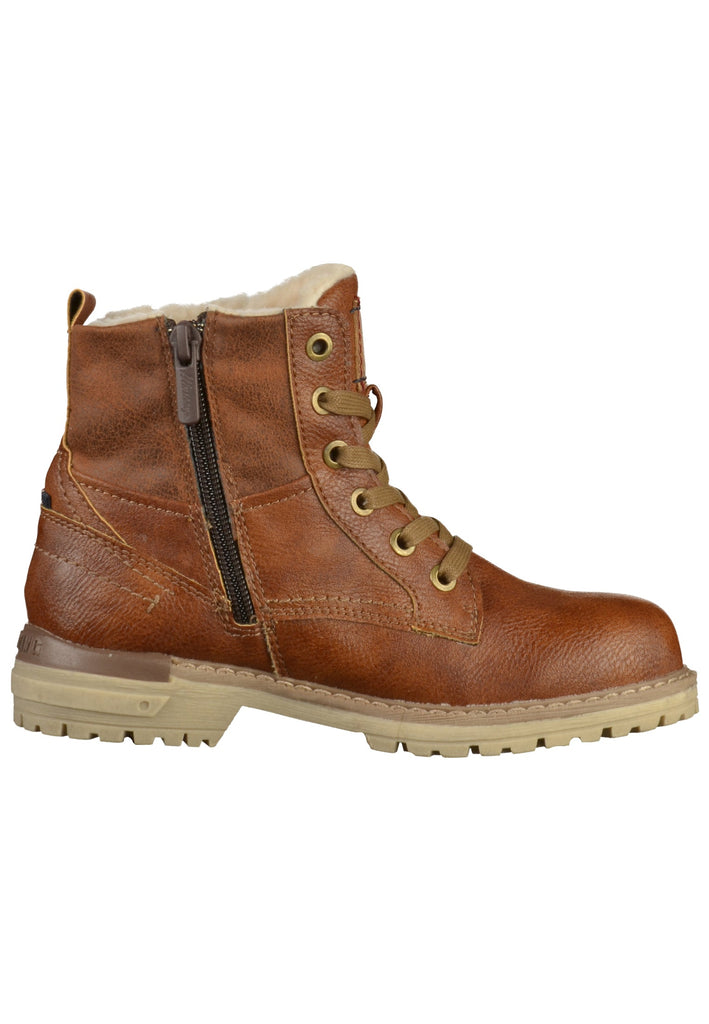 Mustang Stiefelette Lederimitat/Textil Kastanie - surf4shoes